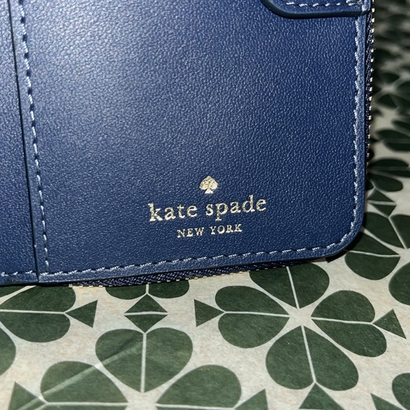 ♠️kate spade Madison Vase Floral Small L Zip Wallet, Blue Multi NWT - Picture 12 of 15